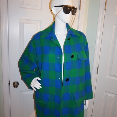 Vintage ellen tracy green/blue blazer coat size 2x