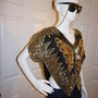Vintage Black/Gold Butterfly Sequins Top Size S-1