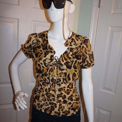 Vintage rampage leopard top size s