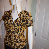 Vintage Rampage Leopard Top Size S - Thumbnail 2