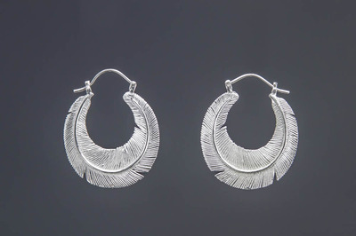 Feather Wrap Hoop (silver)