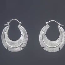 Feather Wrap Hoop (silver)