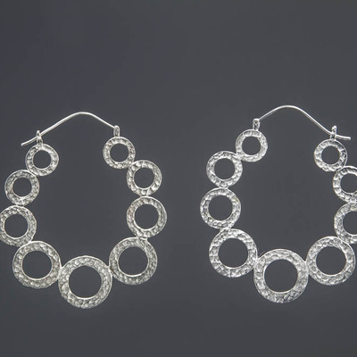 9 planet hoops (silver)