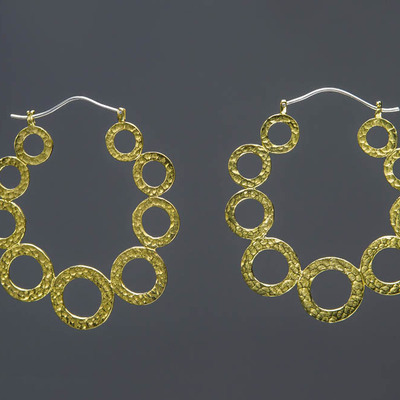 9 planet hoops (brass)