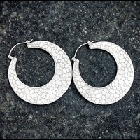 Balinese Pebble Hoops (Silver) - Thumbnail 1