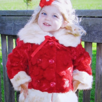 Girls gorgeous red faux fur coat