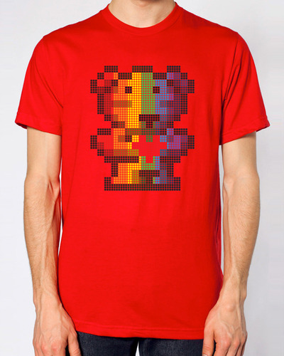 "Rainbow" Pixel-Bear / Red