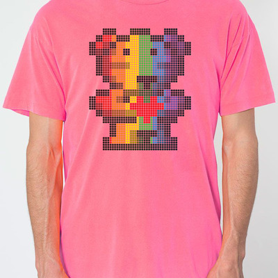 "rainbow" pixel-bear / pink