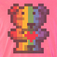 "Rainbow" Pixel-Bear / Pink - Thumbnail 1