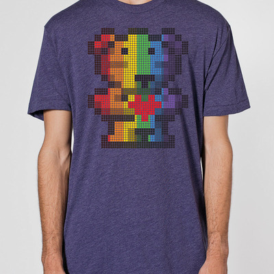 "rainbow" pixel-bear / purple