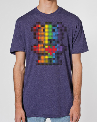 "Rainbow" Pixel-Bear / Purple