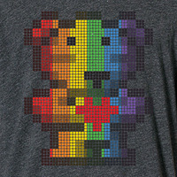 "Rainbow" Pixel-Bear / Gray - Thumbnail 1