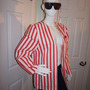 Vintage Melissa Red/White Candy Cane Blazer Size XL-1