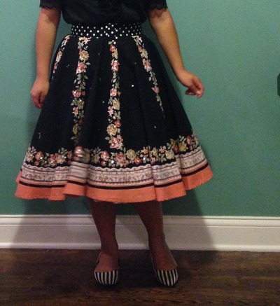 Black Floral Skirt (Small)