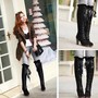 Women fashion sexy bowknot lace high-heeled boots-3