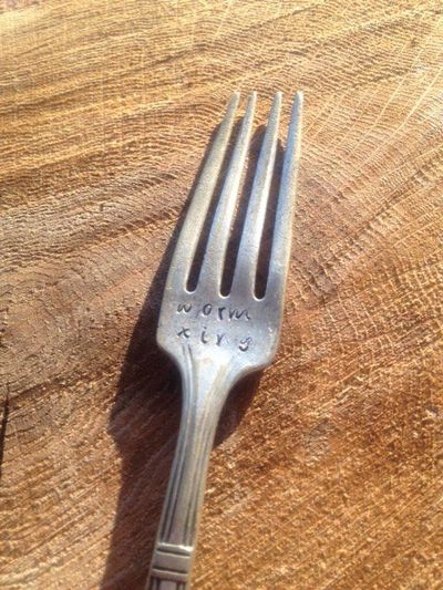 "Worm Xing" Hand stamped Garden Marker