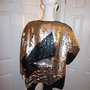 Vintage Royal Feelings Black/Gold Silver Sequins Throw Jacket Size 2x-2