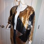 Vintage Royal Feelings Black/Gold Silver Sequins Throw Jacket Size 2x-3
