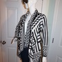 Vintage Demanding Black/White Design Throw Jacket Size M-L-2