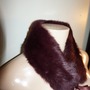 Vintage Burgundy Rabbit Fur Collar -1