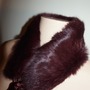 Vintage Burgundy Rabbit Fur Collar -3