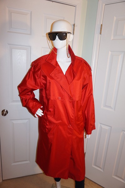 Vintage red long trench coat size 1x