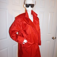 Vintage Red Long Trench Coat Size 1x - Thumbnail 1