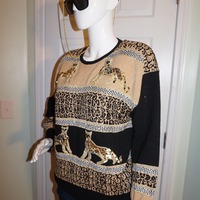 Vintage Antionelle Prev Black/Gold Sweater Size M-L - Thumbnail 3