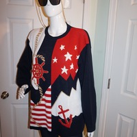 Vintage Alfred Dunner Red/White/Blue Sweater Size 3x - Thumbnail 2