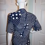 Vintage Nicola Navy Blue Polka Dot Blouse Size S-3
