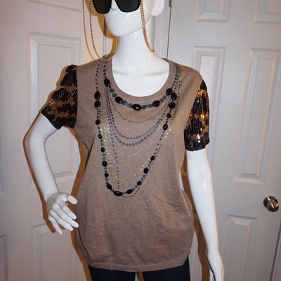 Rebella moses brown black necklace top size l