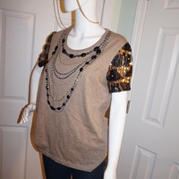Rebella Moses Brown Black Necklace Top Size L - Thumbnail 2