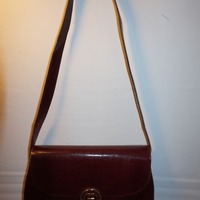 Vintage Lizard Skin Authentic  Burgundy Gucci Purse  - Thumbnail 1