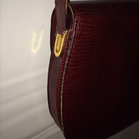 Vintage Lizard Skin Authentic  Burgundy Gucci Purse  - Thumbnail 3