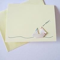 Ahoy! Eco Origami Sailboat Card - Thumbnail 3