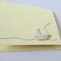 Ahoy! Eco Origami Sailboat Card - Thumbnail 4