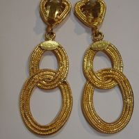 Vintage Chanel Textured Earrings - Thumbnail 1