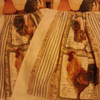 brown rooster fabric towels - Thumbnail 1