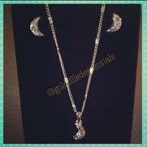 Moon Earrings, Pendant & Chain Set