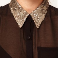 Glamorous Sequin Collar Top  - Thumbnail 2