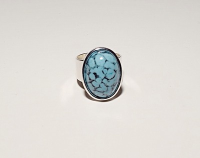 Marble Turquoise Ring (Wide Band)