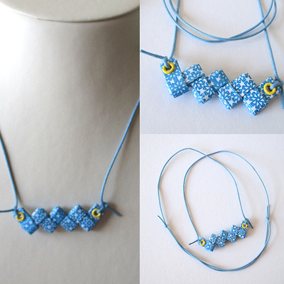 Happy handmade eco-chic necklace