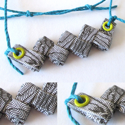 Security Envelope Necklace Accented With Teal and Green