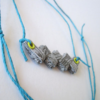 Security Envelope Necklace Accented With Teal and Green - Thumbnail 1