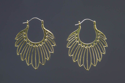 Native Feather Head Trace Earrings