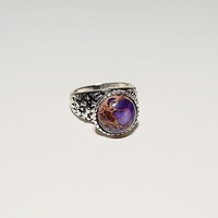 Purple Jasper Antique Flower Ring - Thumbnail 1