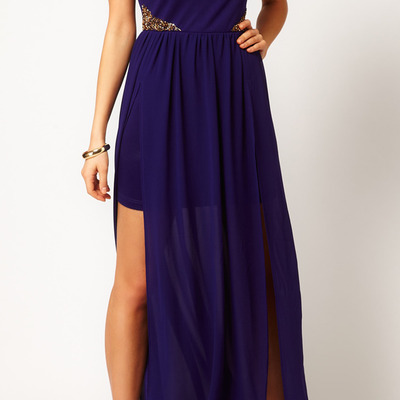 Tfnc maxi dress with embellished mesh bodice - Thumbnail 2