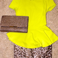 Mini Skirt in All Over Sequins - Thumbnail 1