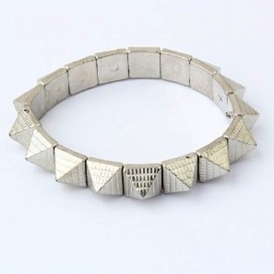 The silver pyramid bracelet
