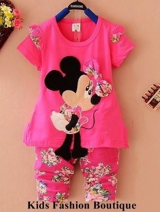 Girls pink minnie mouse 2-pcs pant outfit